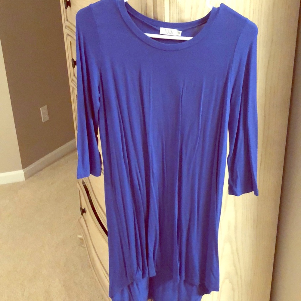 Blue cotton t shirt dress